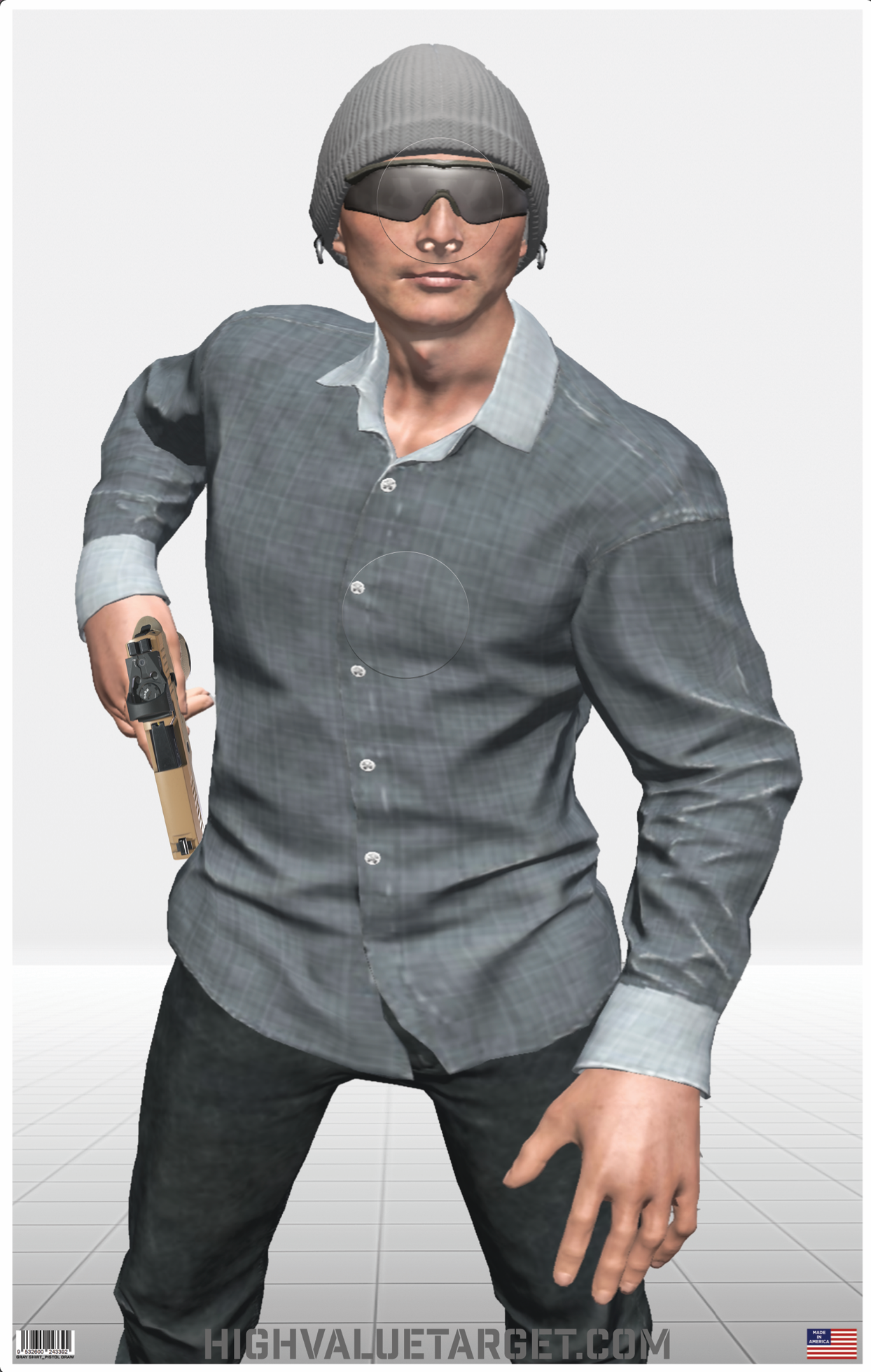 Gray Shirt Pistol Draw