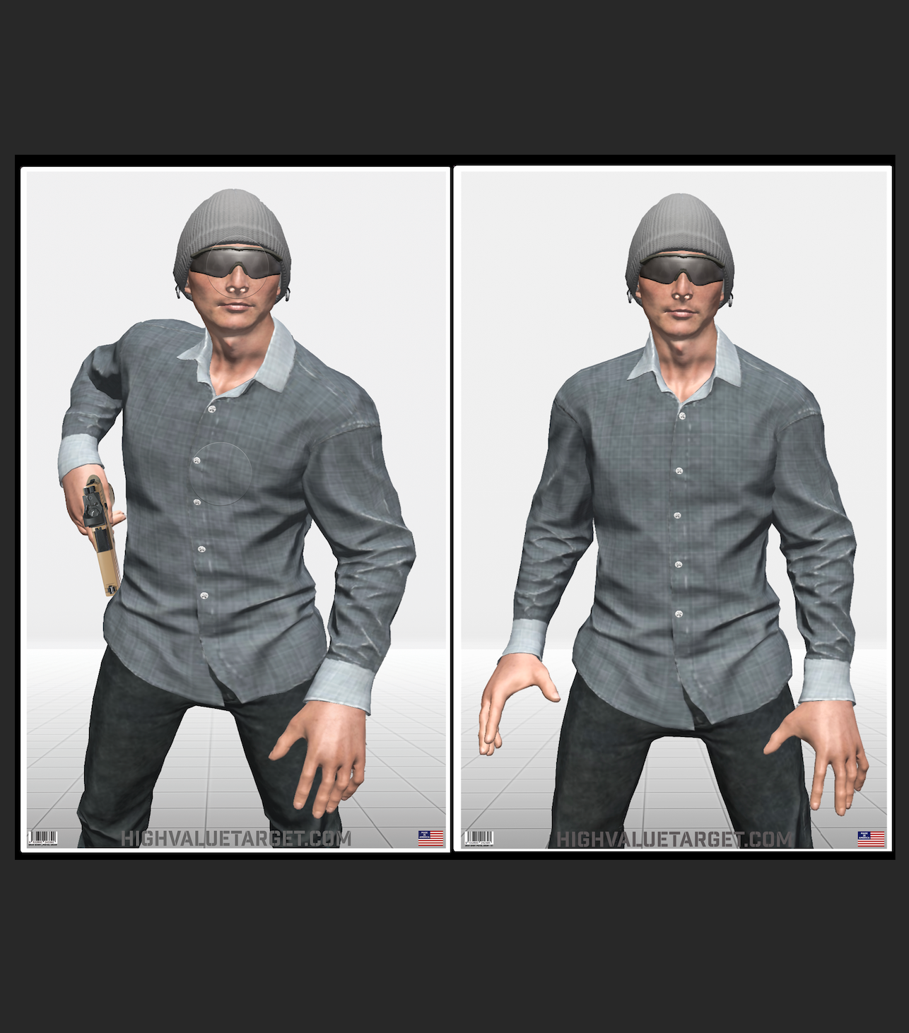 Gray Shirt (both targets)